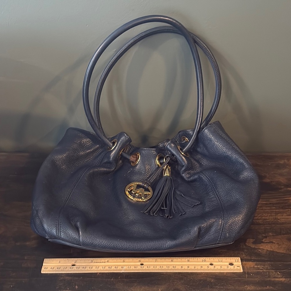 Michael kors Navy Blue Leather Tote Bag
